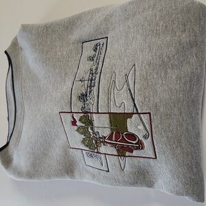 Vintage Men's ME Sports Graphic Golf Sweatshirt - Gray  Size XL